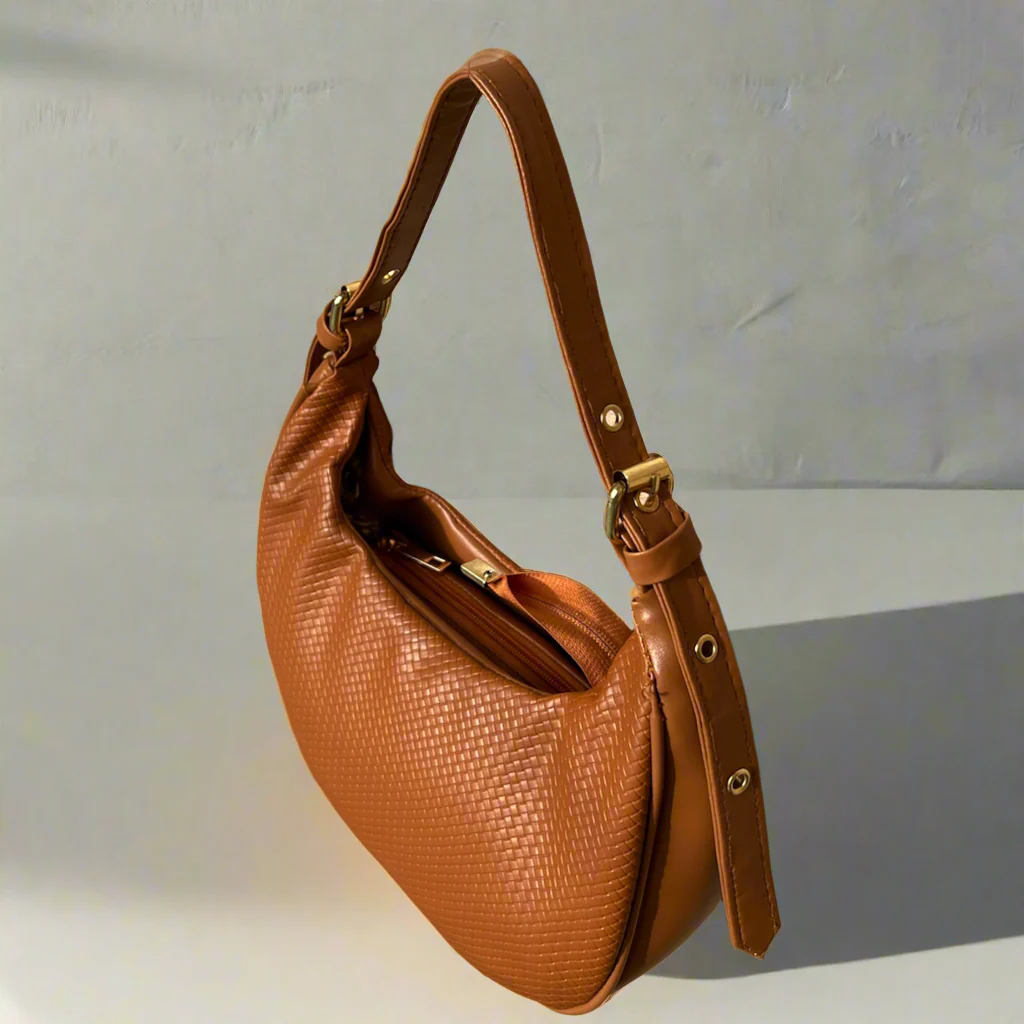 Duchess Textured Hobo Bag “Brown”