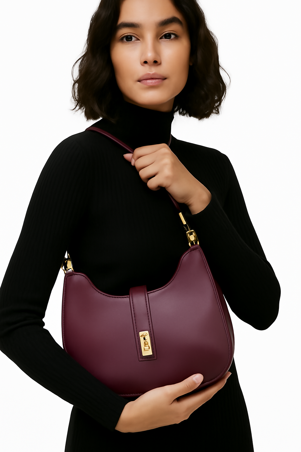 Burgundy Leather Shoulder Bag
