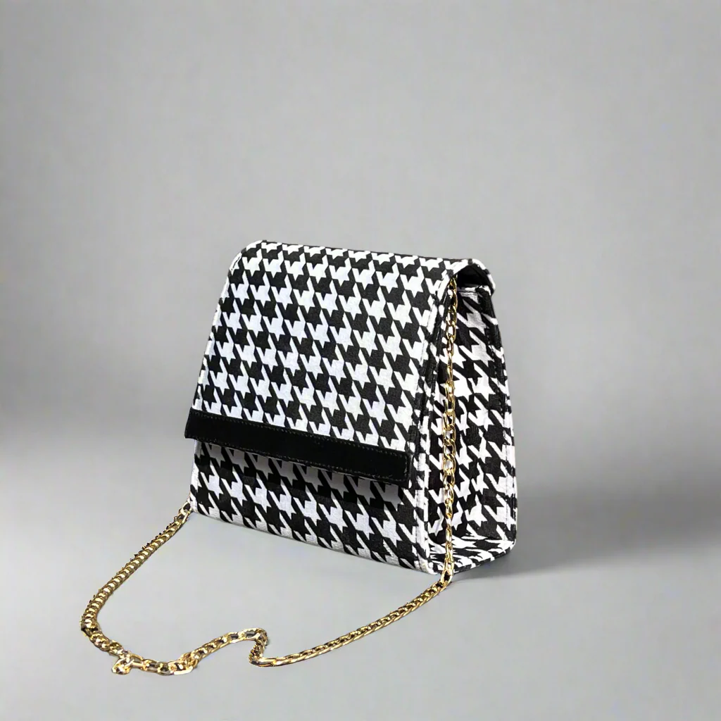 Houndstooth “Envelope” Crossbody Bag