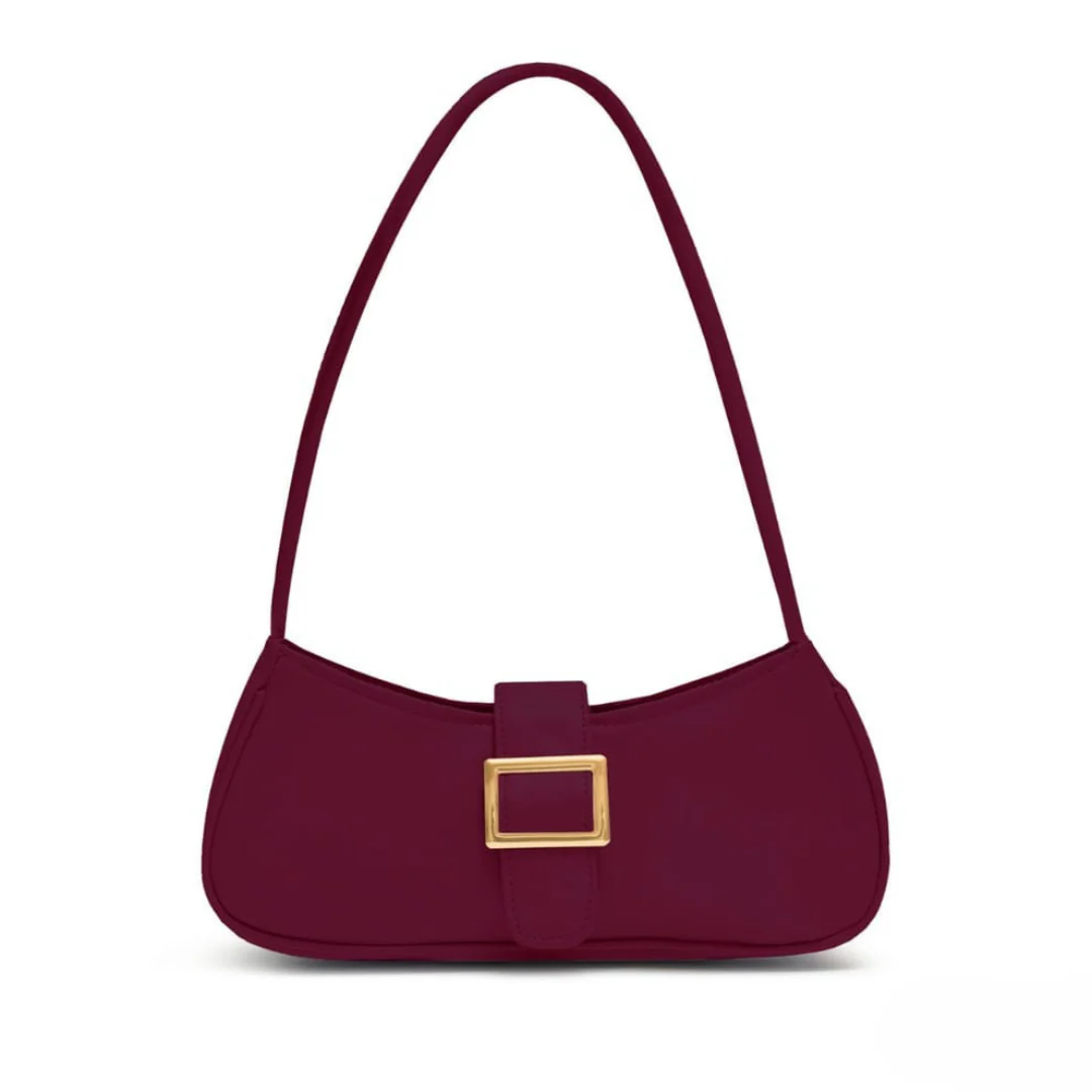 Nova Maroon Buckle Bag