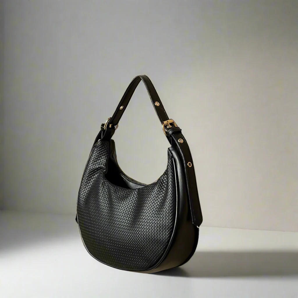 Duchess Textured Hobo Bag “Black”