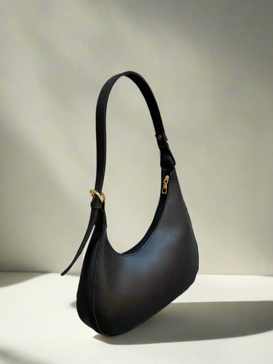 Luna Asymmetric Shoulder Bag “Black”