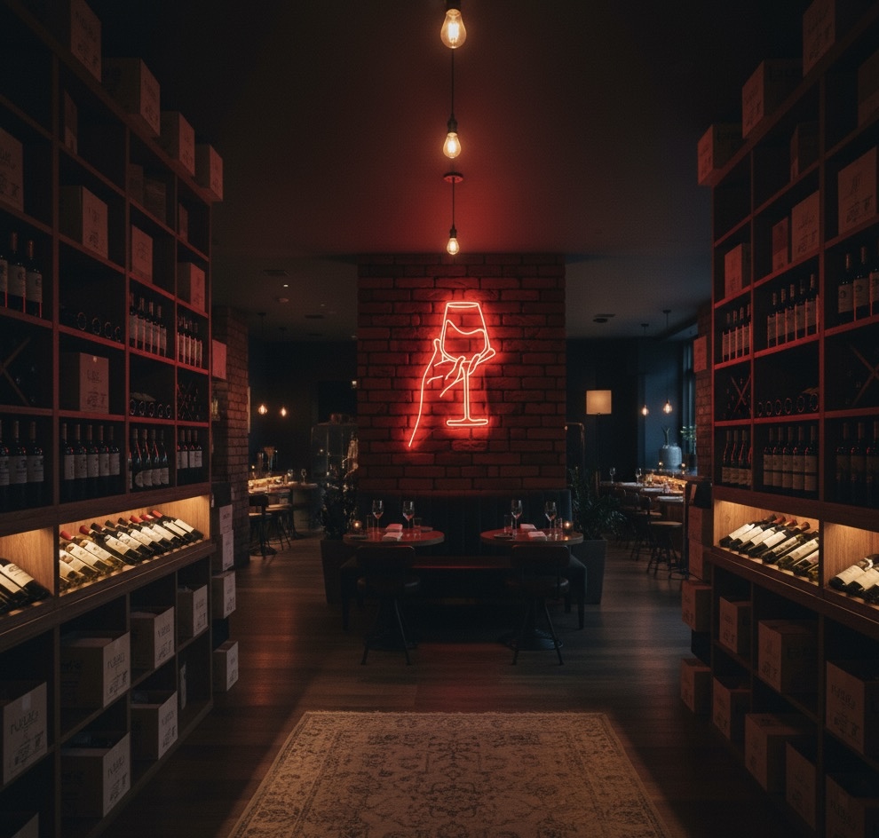 Neon Wine Glass Sign