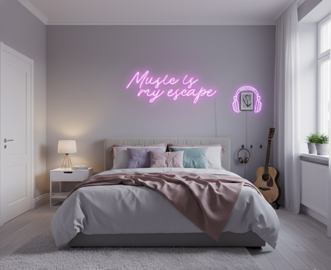 Neon Headphones Sign