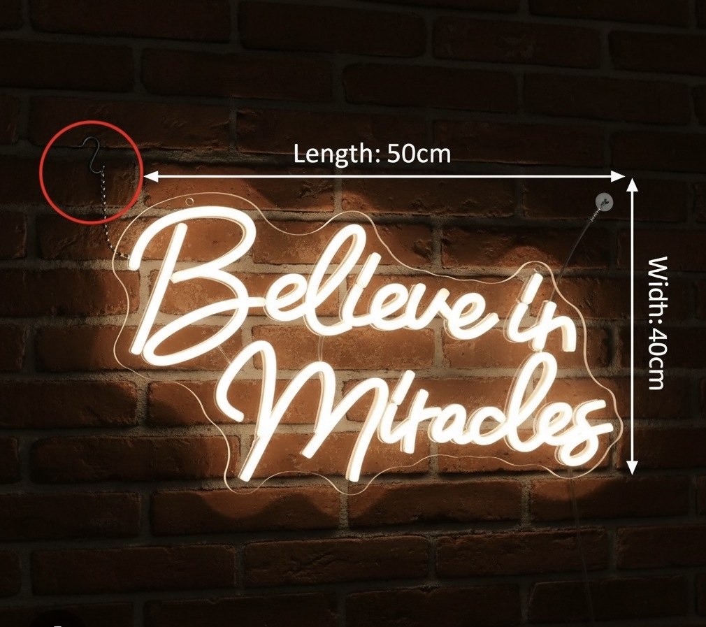 Believe in Miracles LED Neon Sign