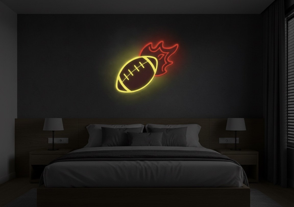 Neon Football Sign