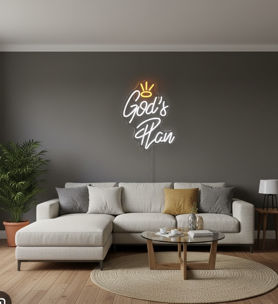 God's Plan Neon Sign