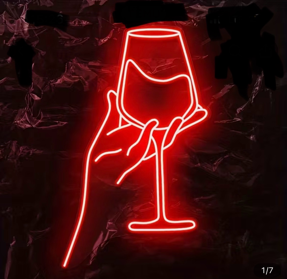 Neon Wine Glass Sign
