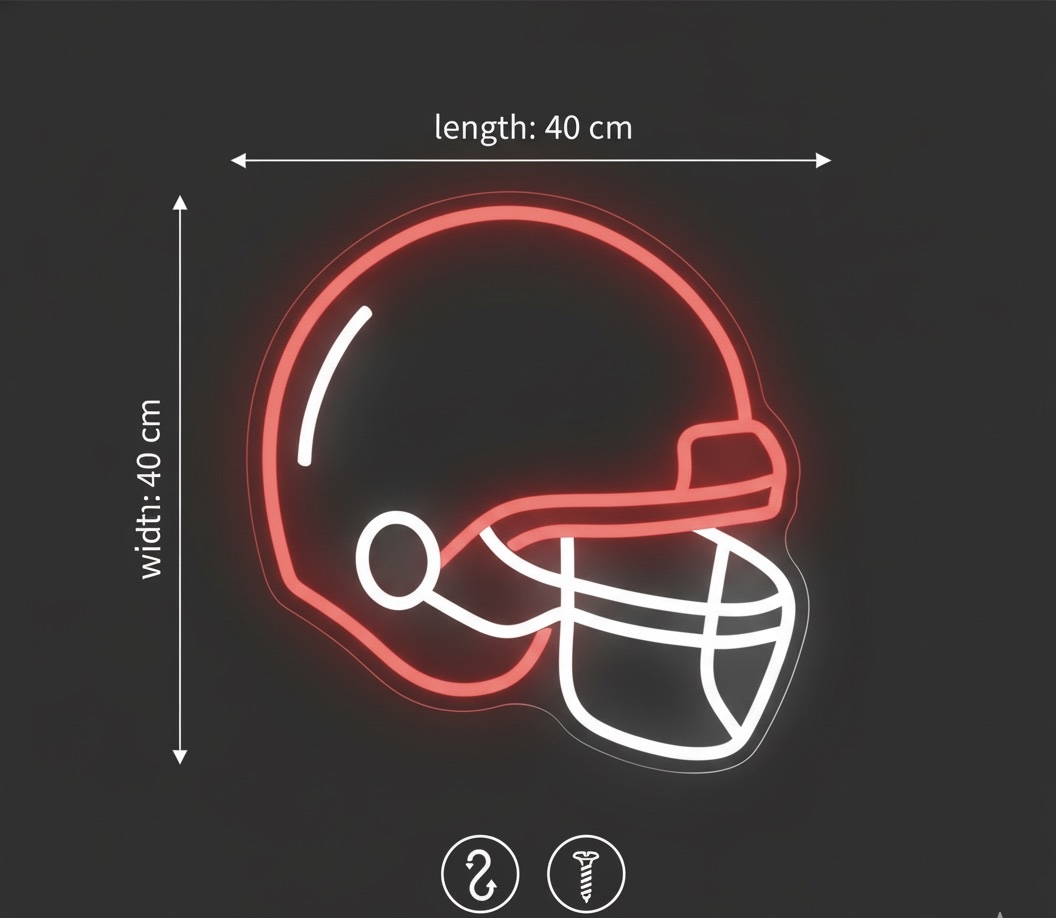 Neon Football Helmet Sign