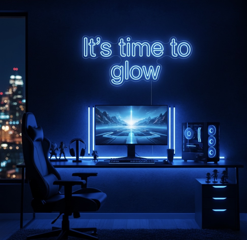 It's time to glow neon sign