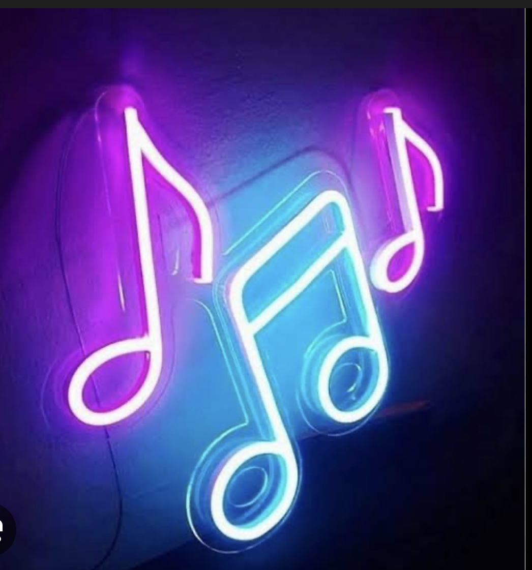 Neon Music Note Wall Light