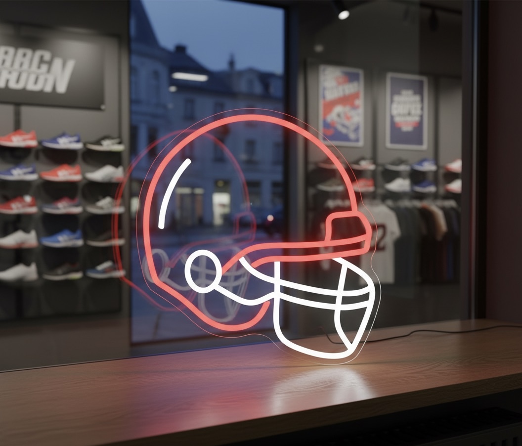 Neon Football Helmet Sign