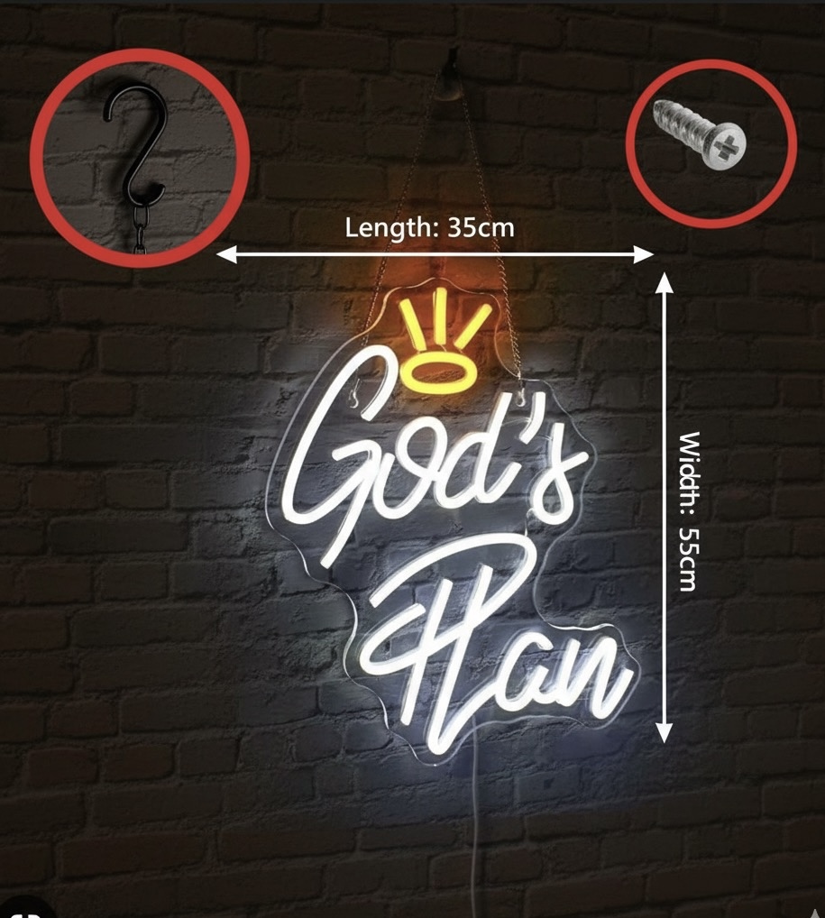 God's Plan Neon Sign