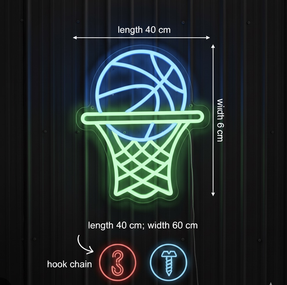 Basketball Hoop Neon Sign