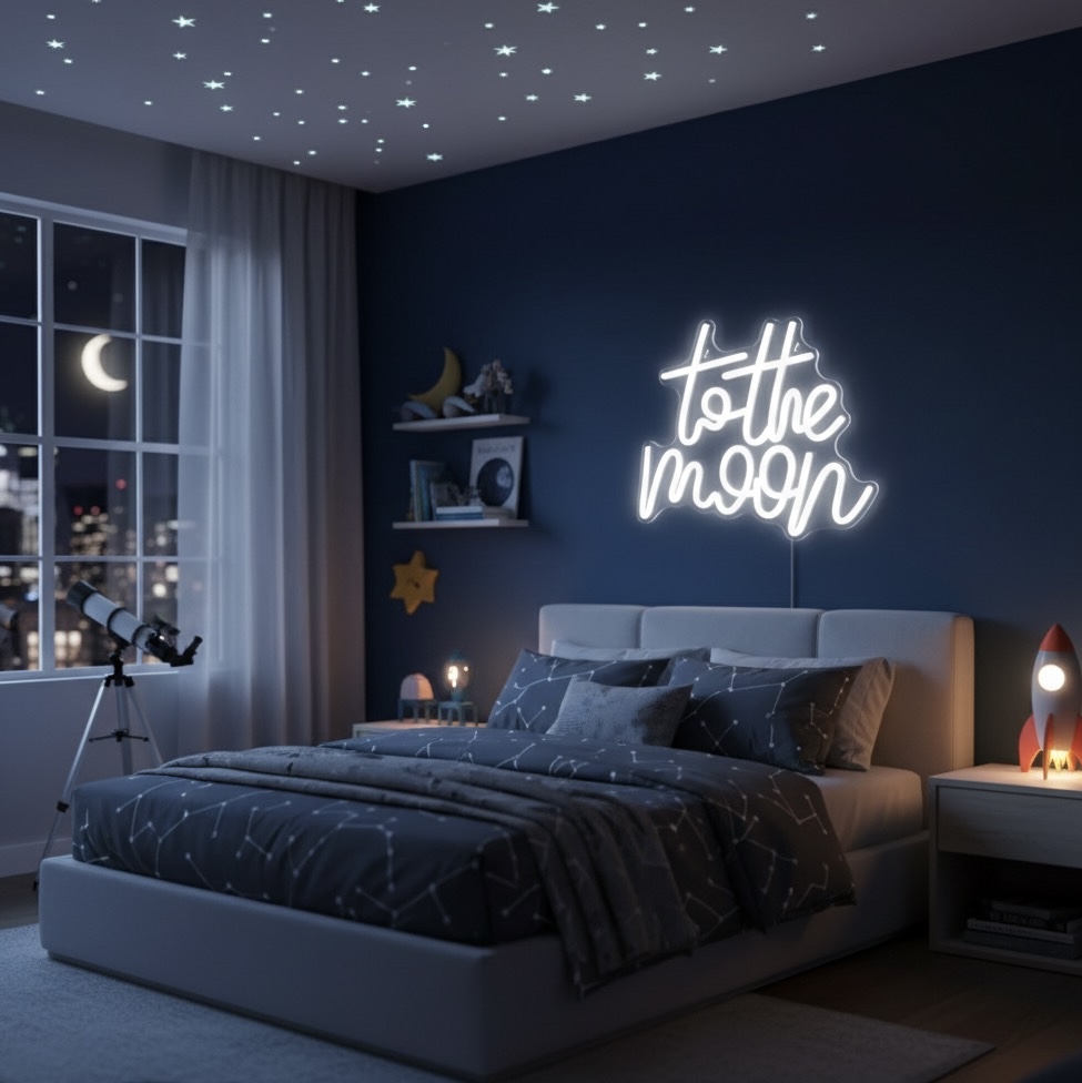 To the Moon Neon Light