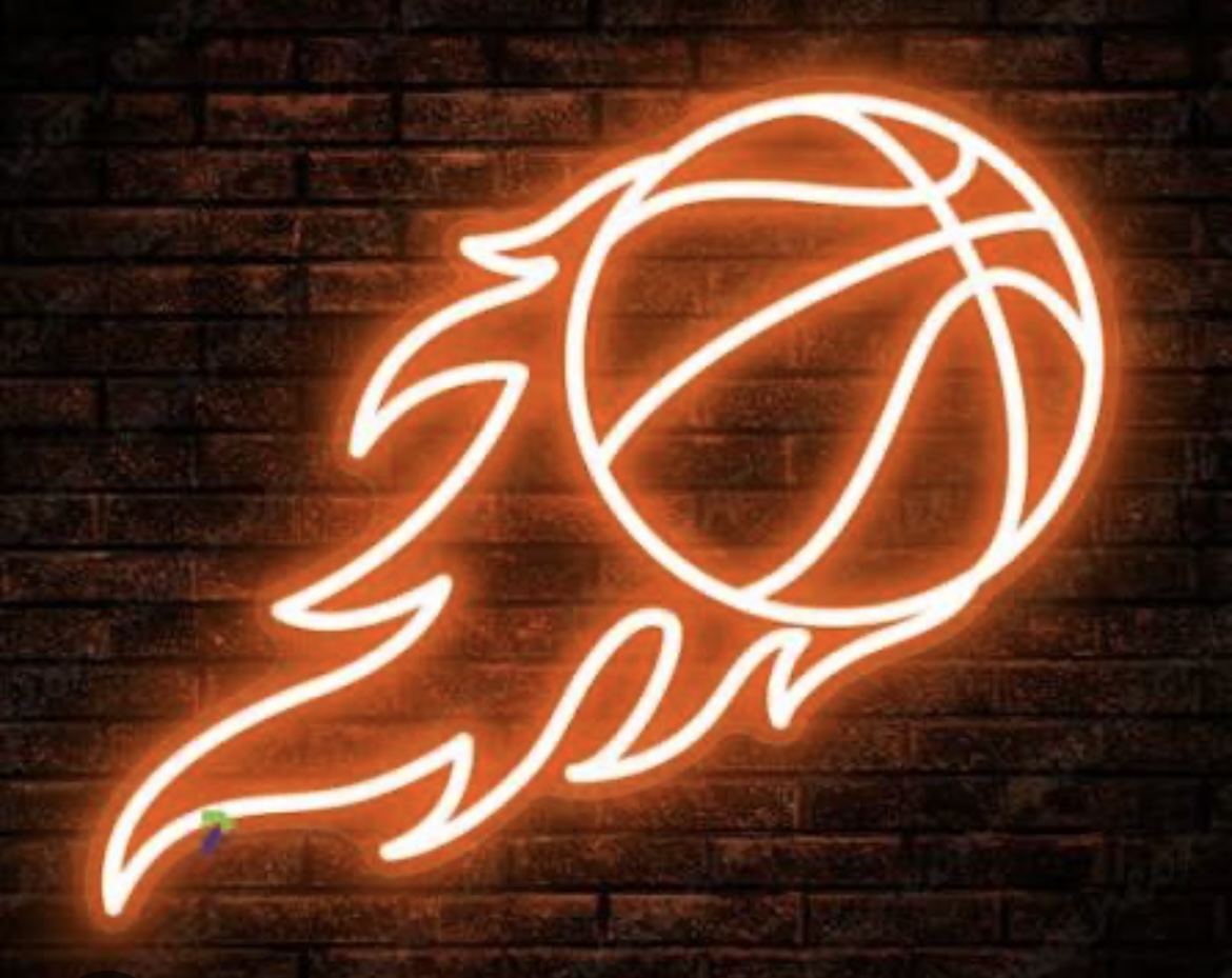 Basketball Flame Neon Sign