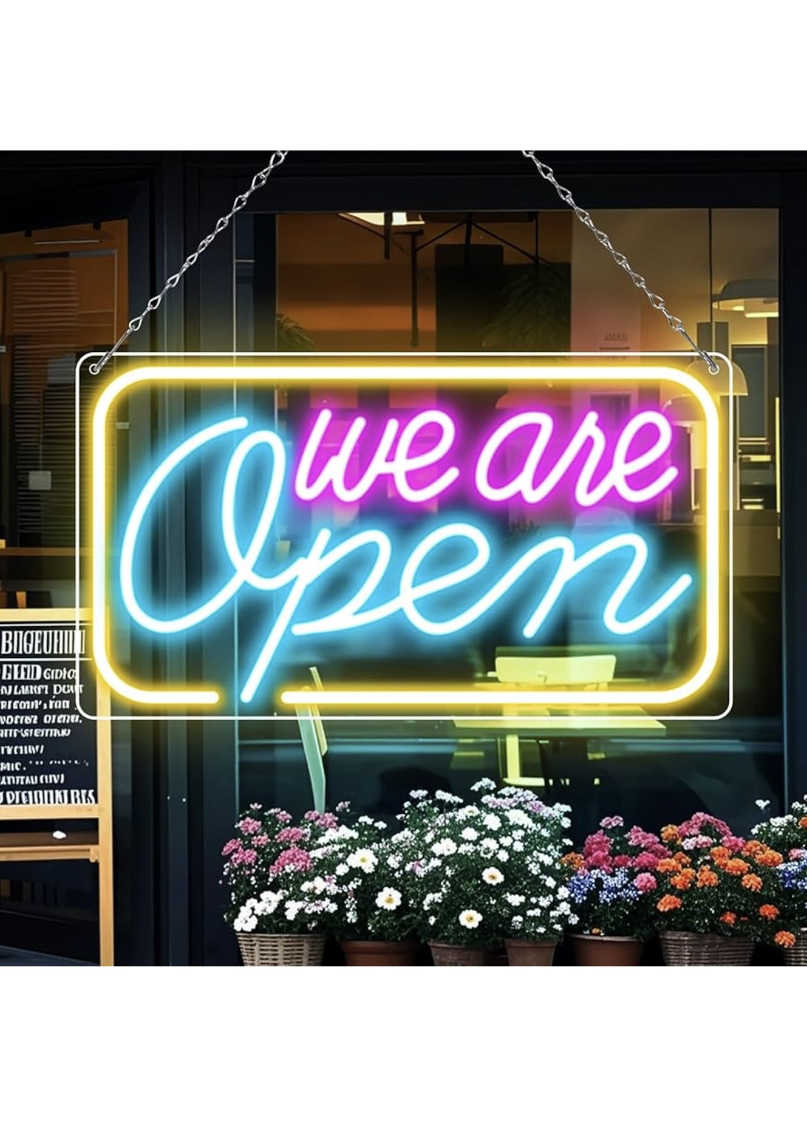Neon LED 'We Are Open' Sign