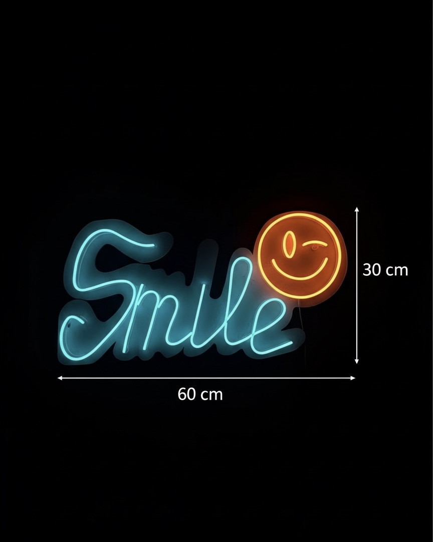 Neon “Smile😉” sign 