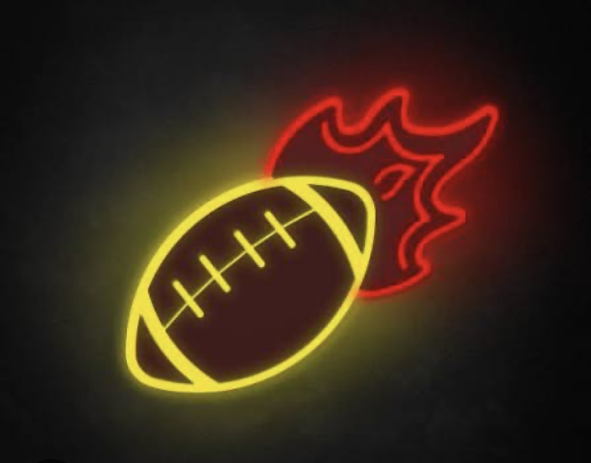 Neon Football Sign