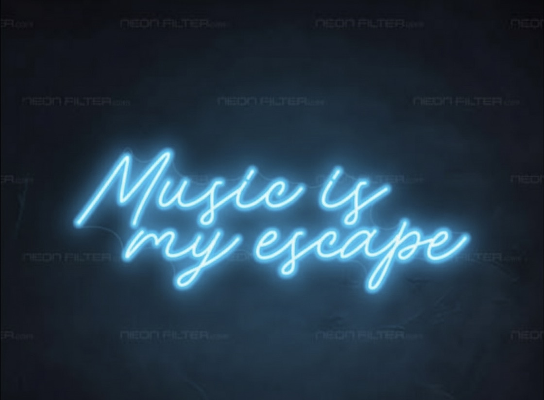 Music Is My Escape Neon Sign