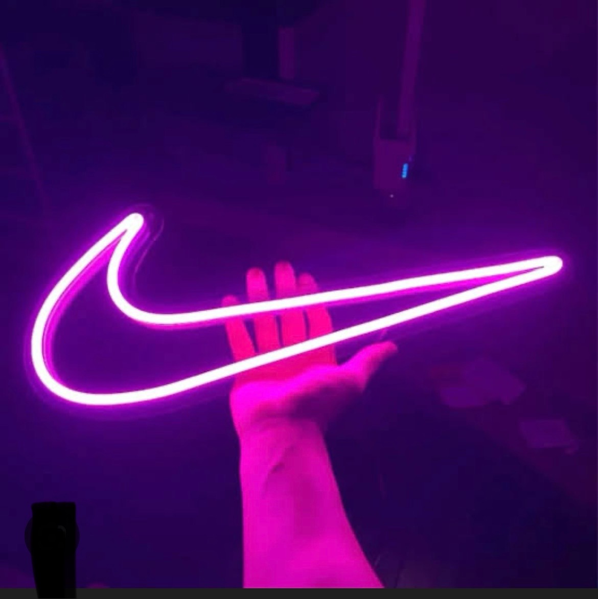 Neon Nike Swoosh Sign