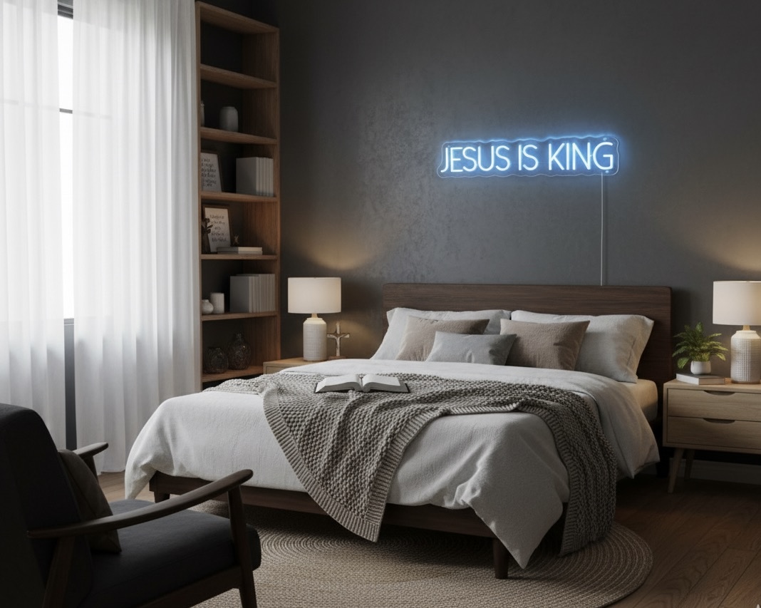 Jesus Is King Neon Sign