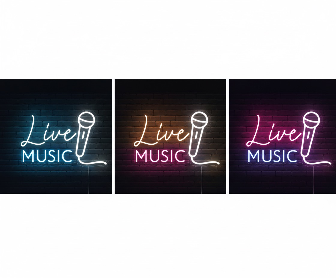 Neon Live Music Sign