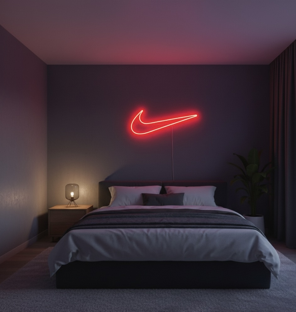Neon Nike Swoosh Sign