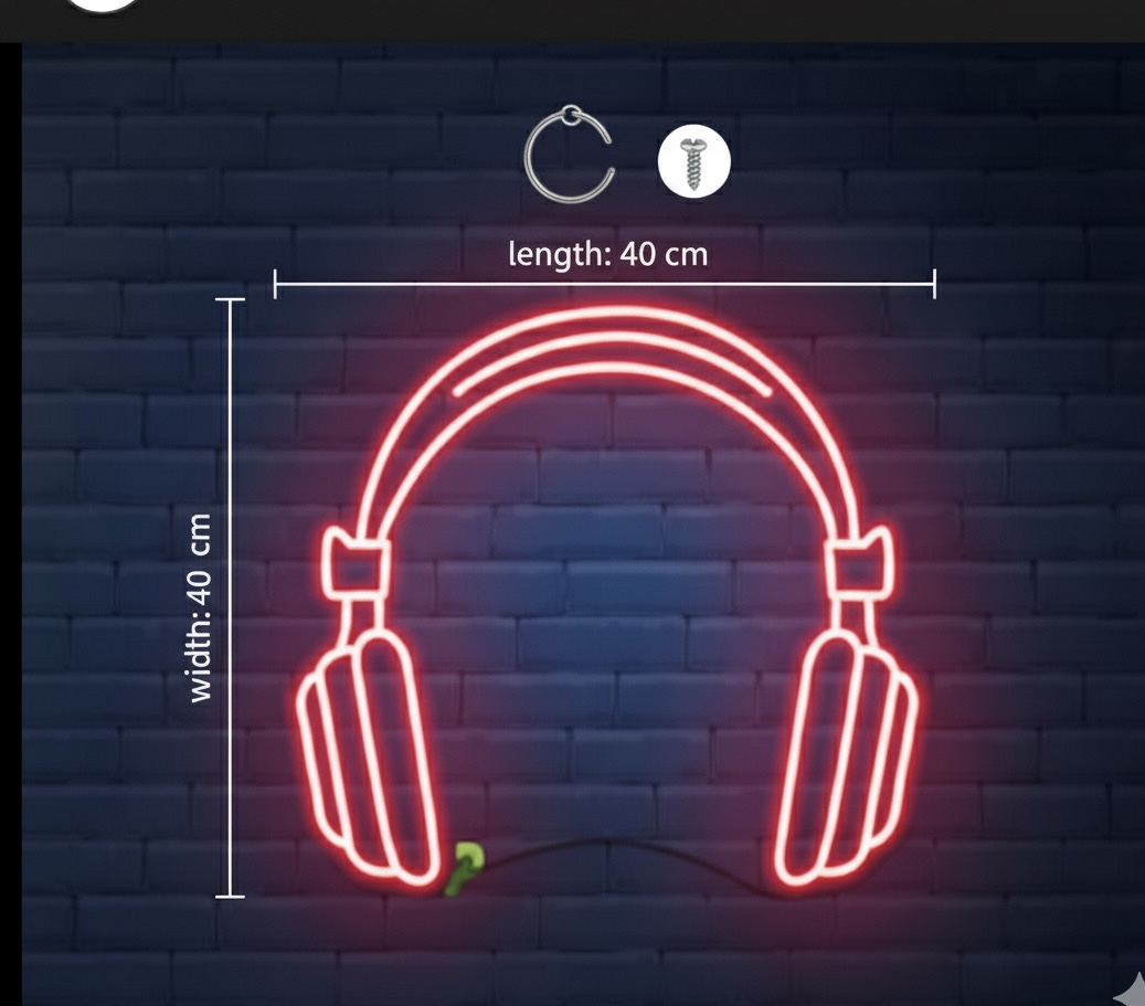 Neon Headphones Sign
