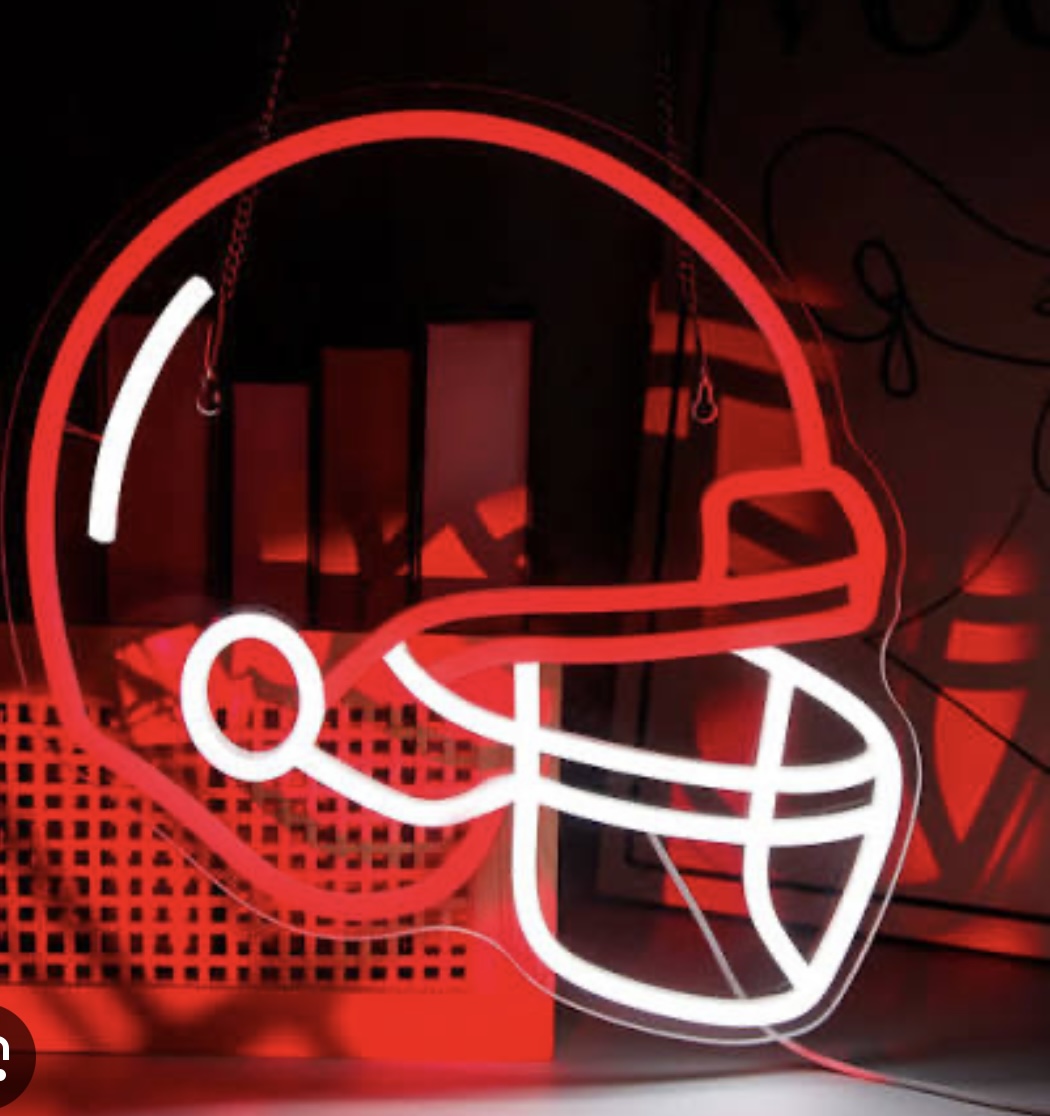 Neon Football Helmet Sign