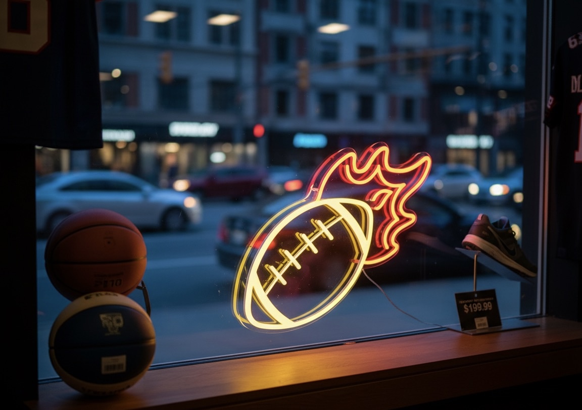 Neon Football Sign