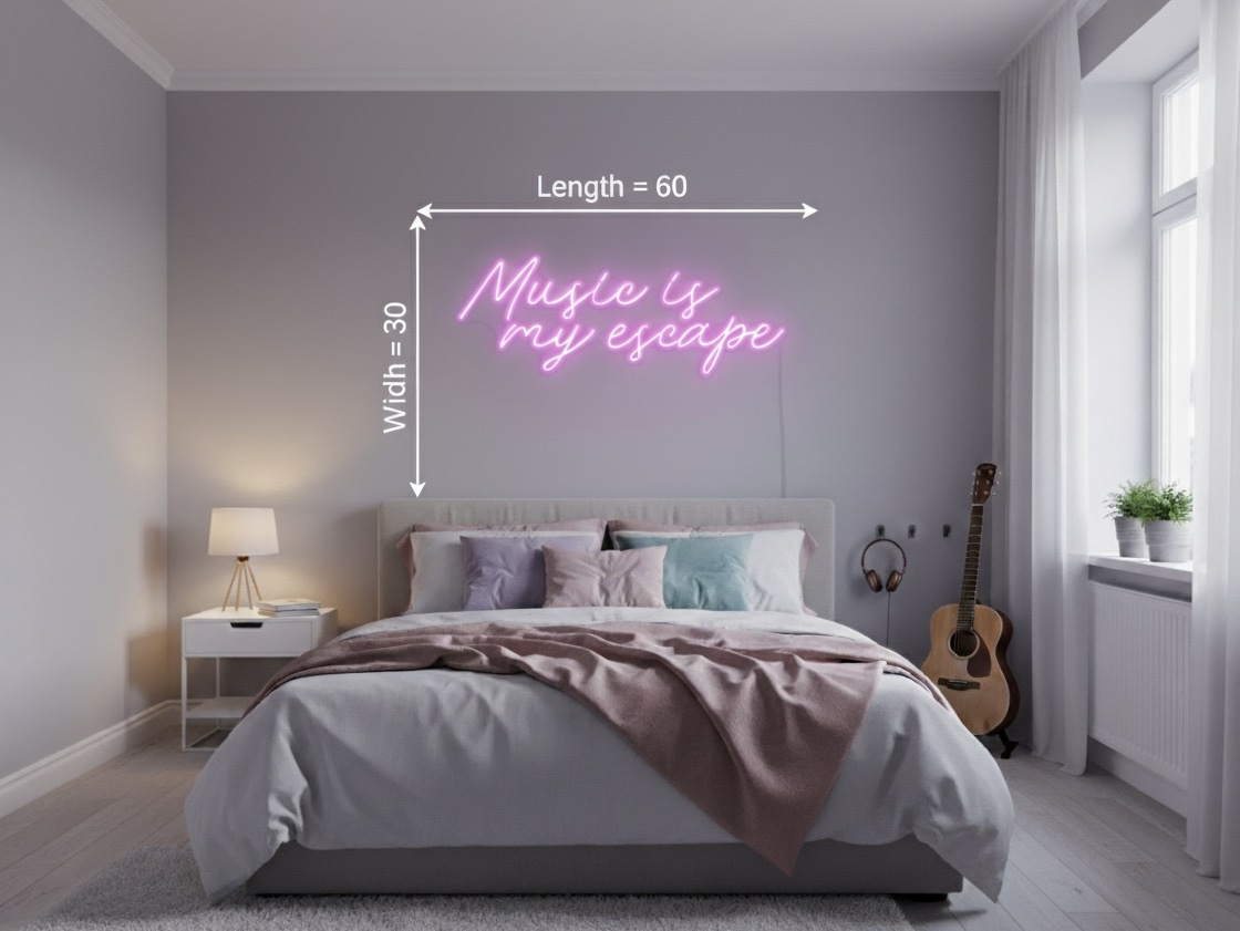 Music Is My Escape Neon Sign