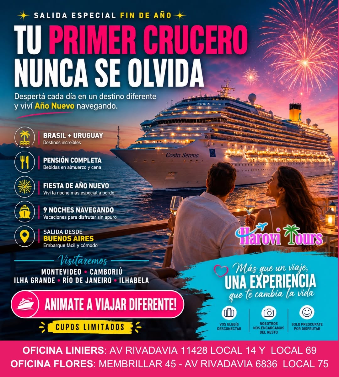Costa Serena, Crucero fin de Año en Copacabana con fuegos artificiales