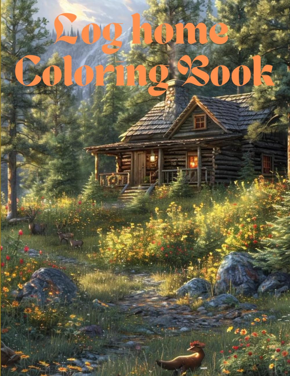 Log Home Coloring Book