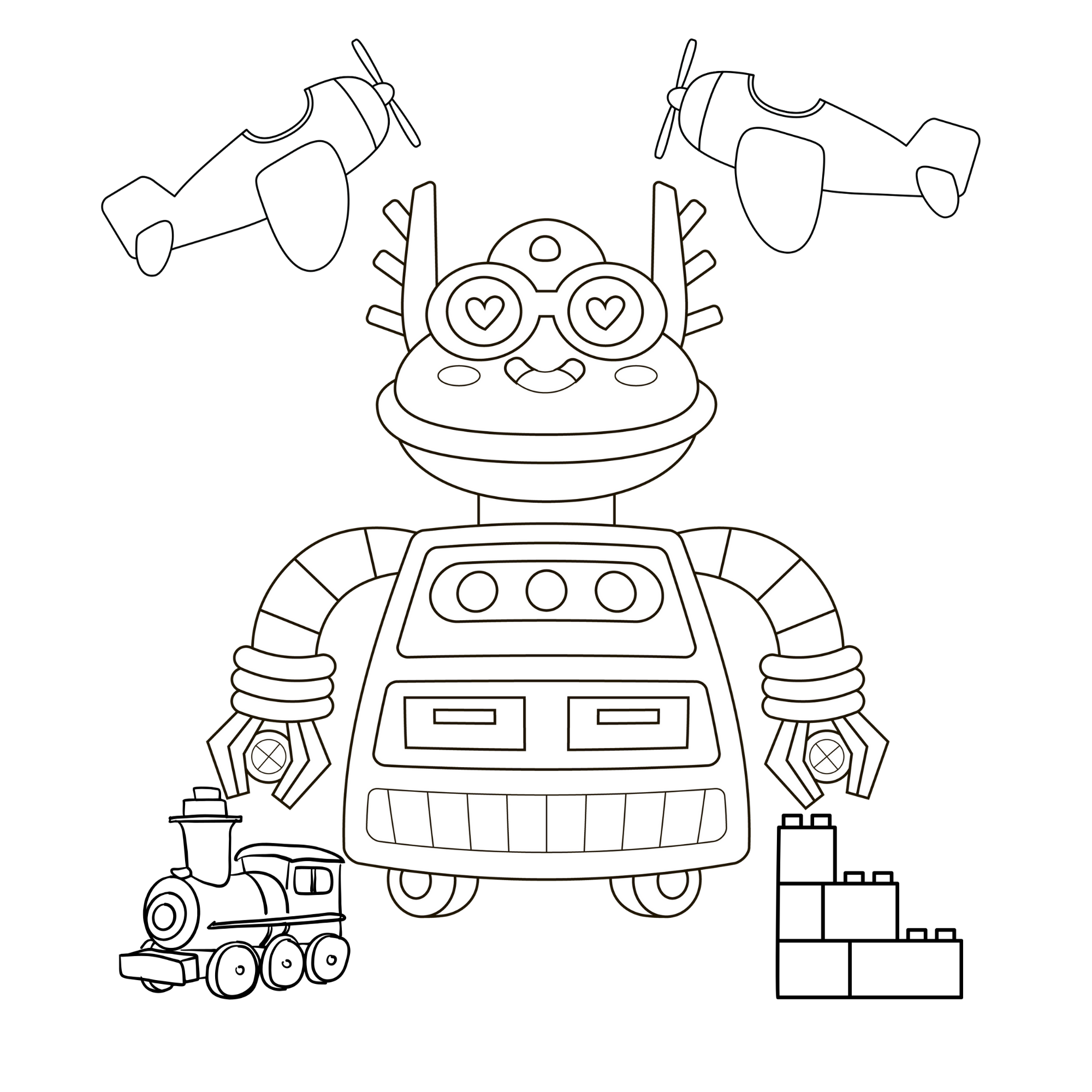Robots Coloring Book