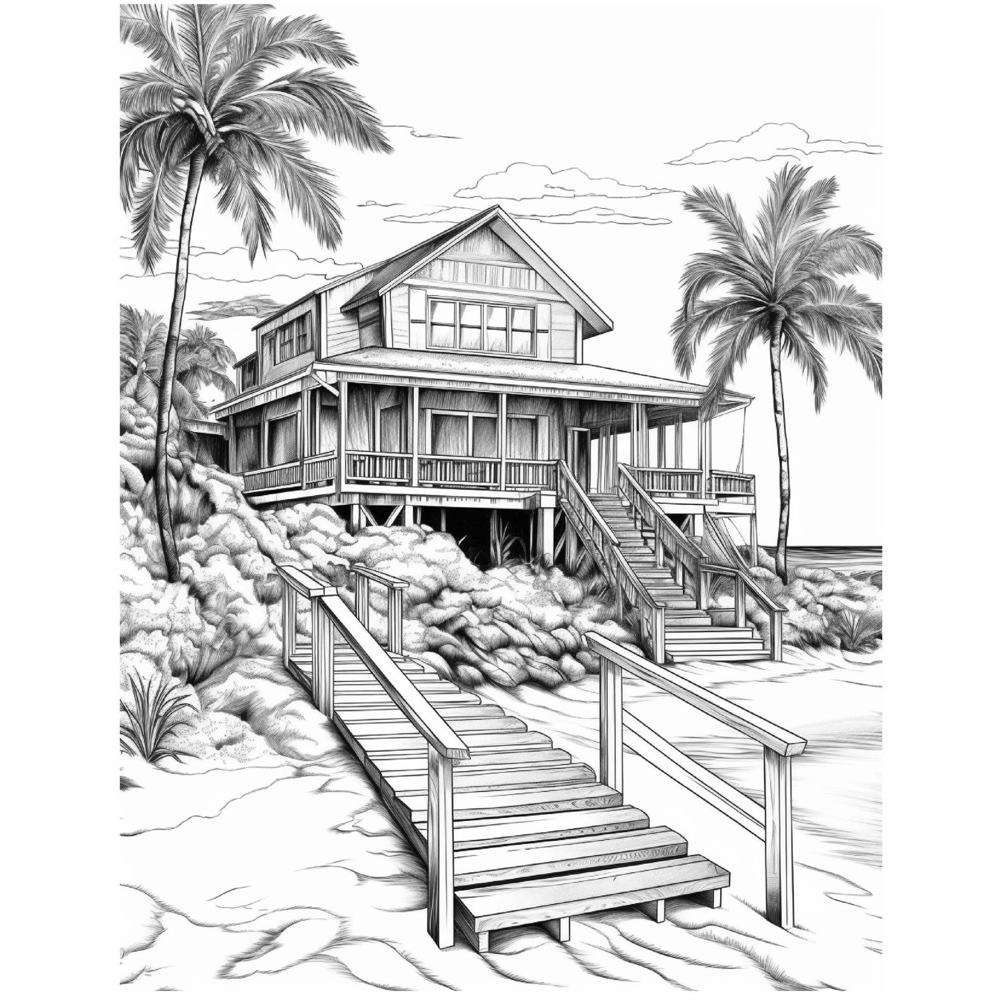 Beach Home Coloring Book