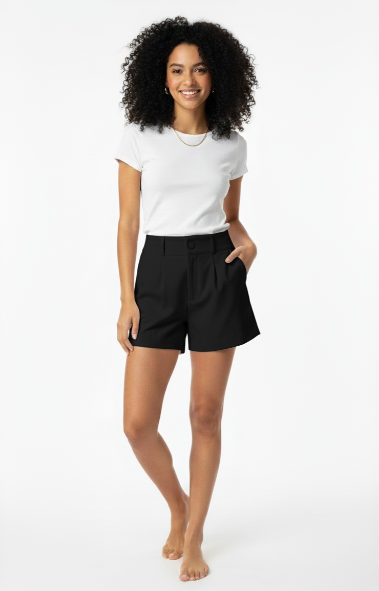Shorts de alfaiataria preto