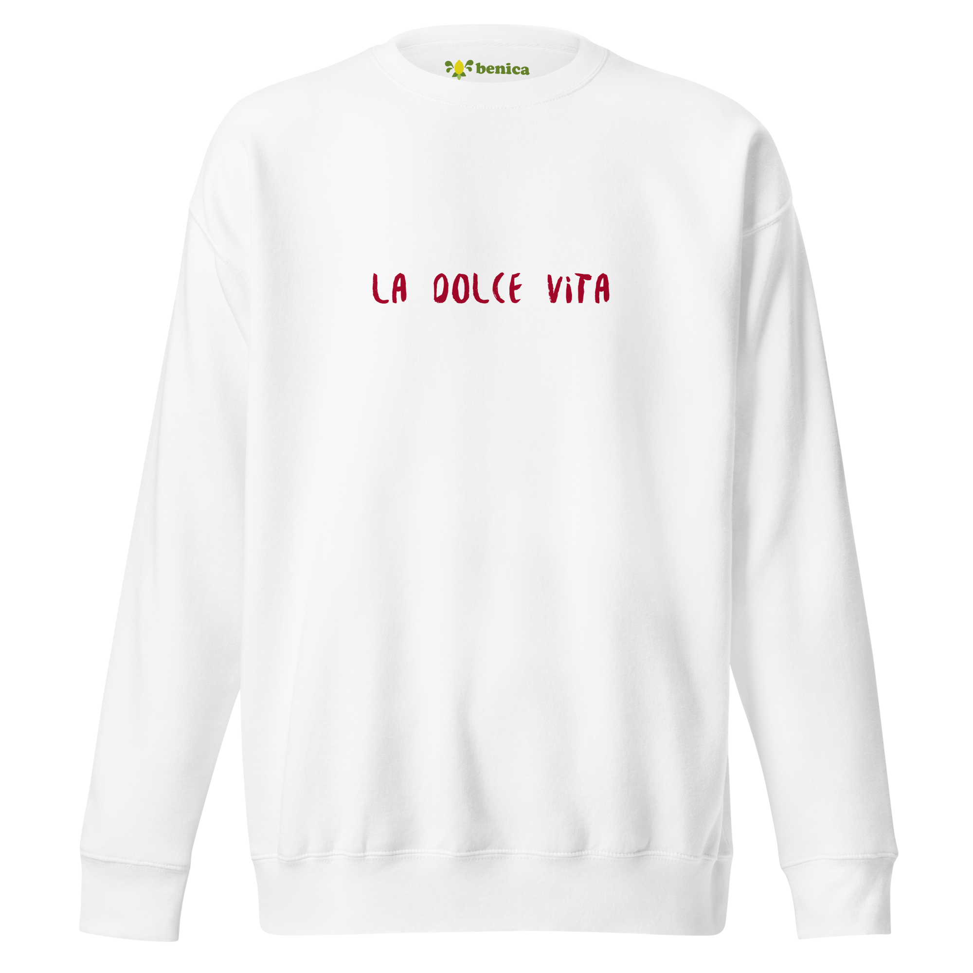 'la dolce vita (easy version) - graphic white sweatshirt