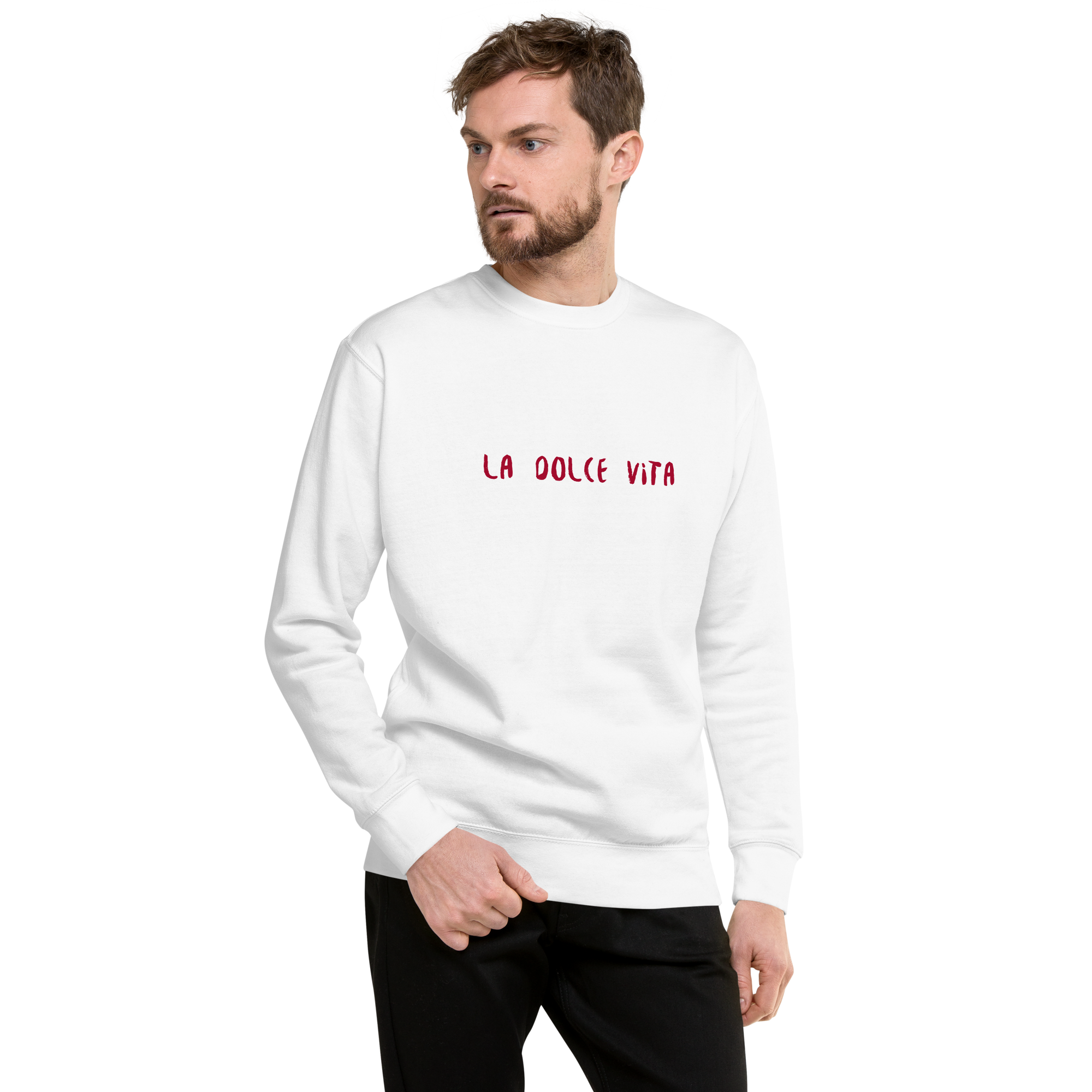'la dolce vita (easy version) - graphic white sweatshirt