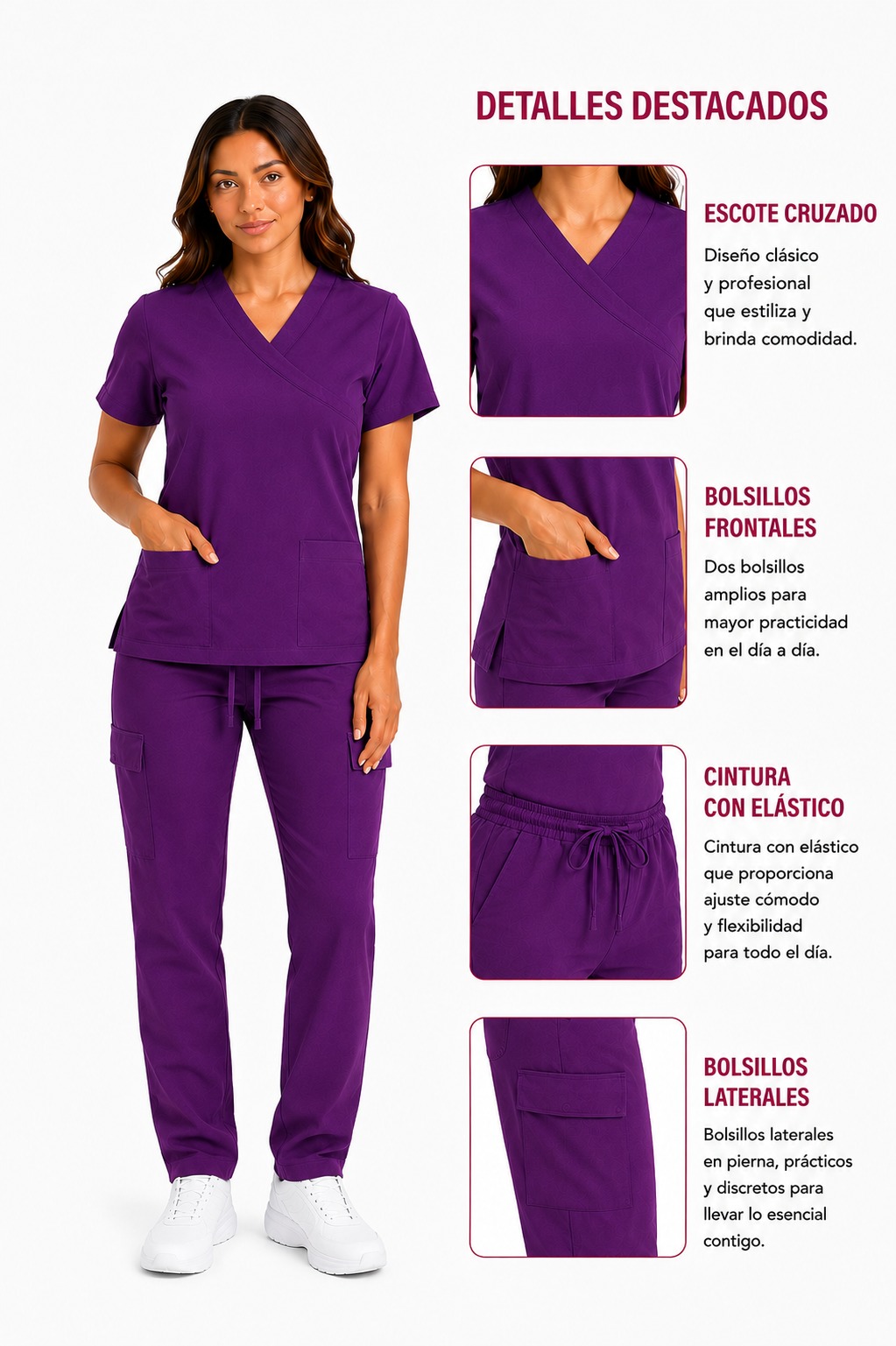 Uniforme médico repelente morado