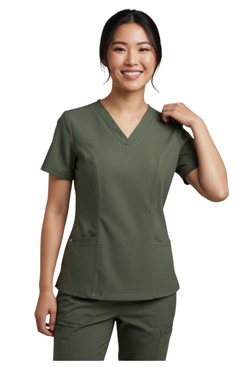 Traje quirurgico verde militar