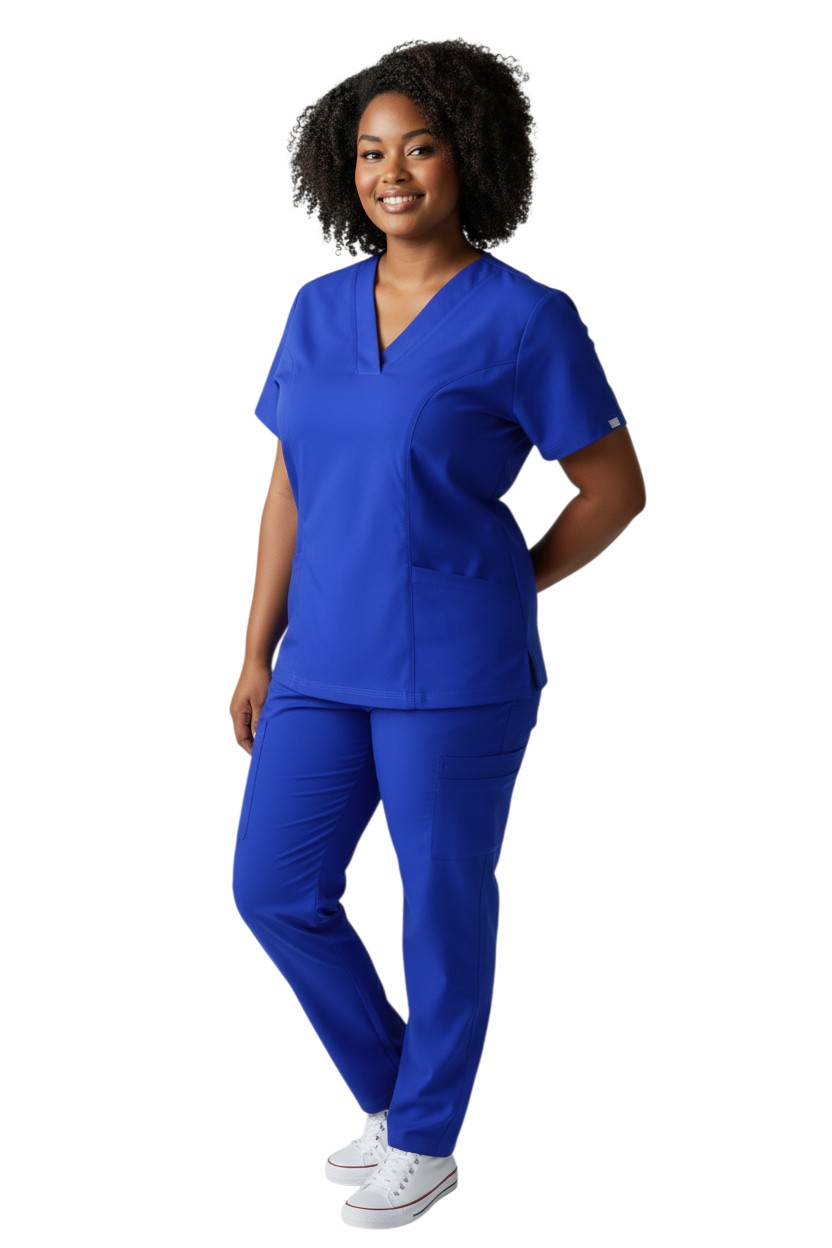 Conjunto de uniforme médico azul rey
