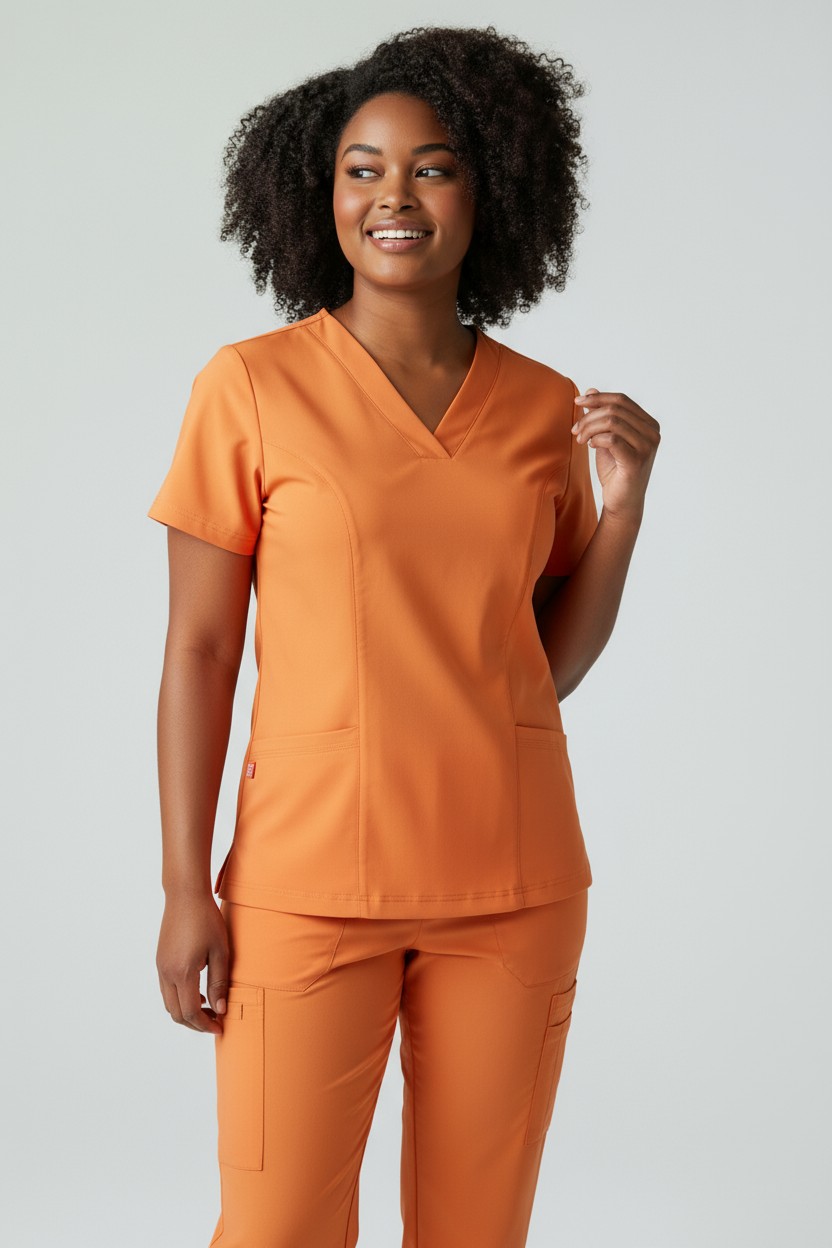 Conjunto de uniforme médico terracota