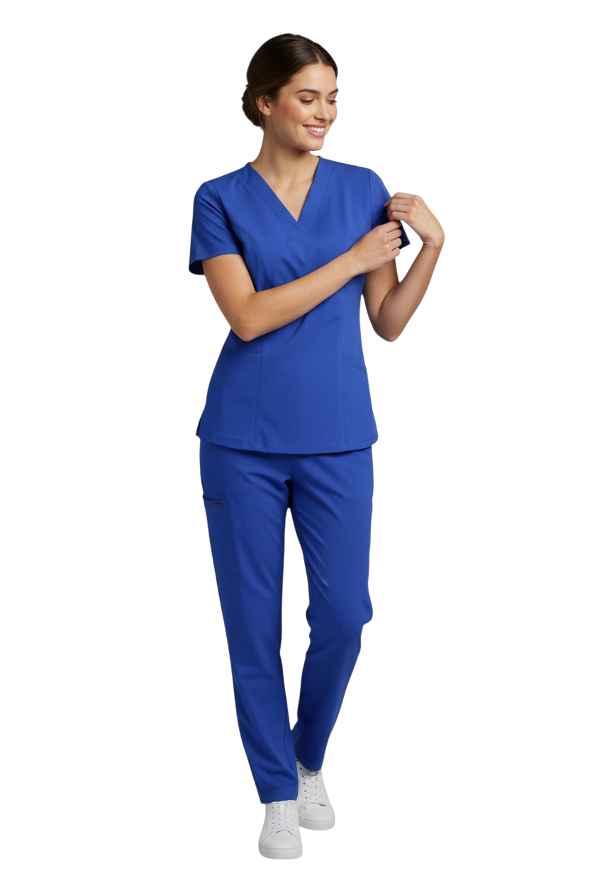 Conjunto de uniforme médico azul rey