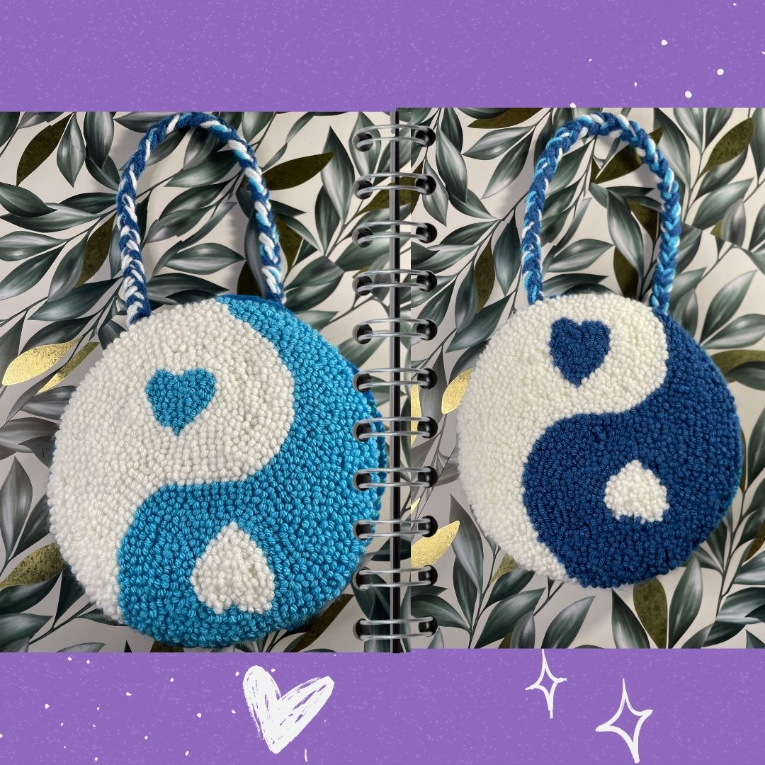 Yin Yang Heart Plush Purse