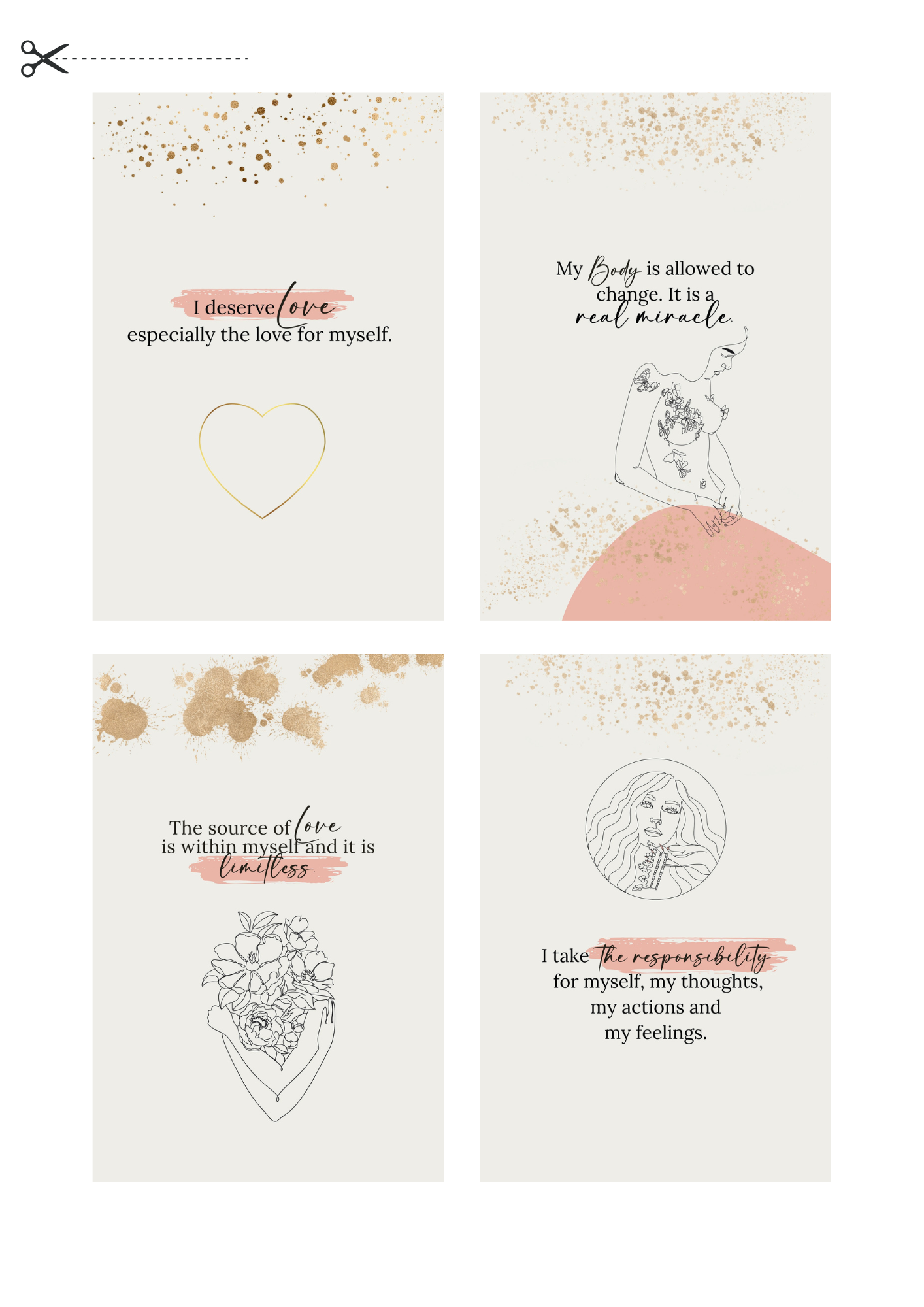 Printable Affirmation Cards for Therapy & Client Self-Care