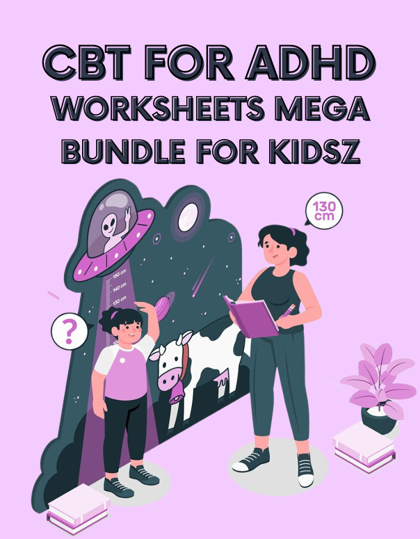 CBT for ADHD Worksheets Mega Bundle for Kids