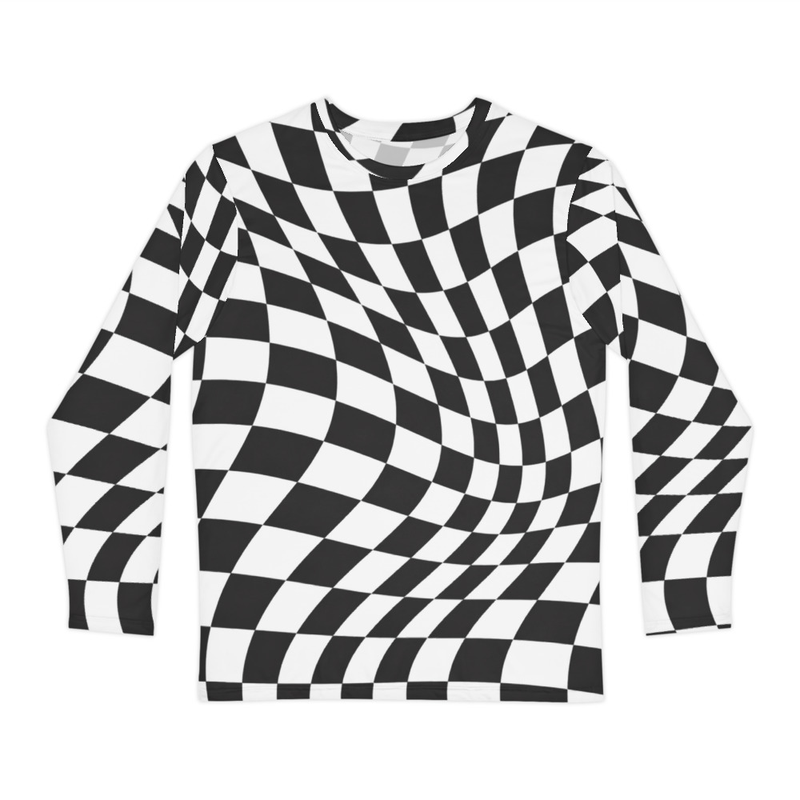 Optical Illusion Checkerboard Long Sleeve Shirt