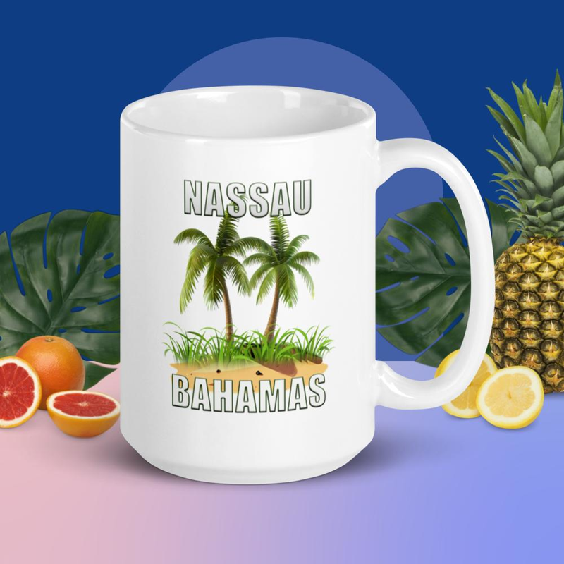 Nassau Bahamas  White glossy mug