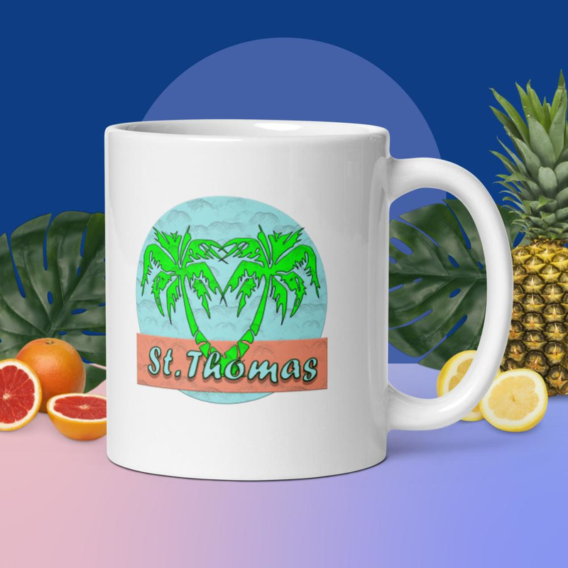 St. Thomas White glossy mug